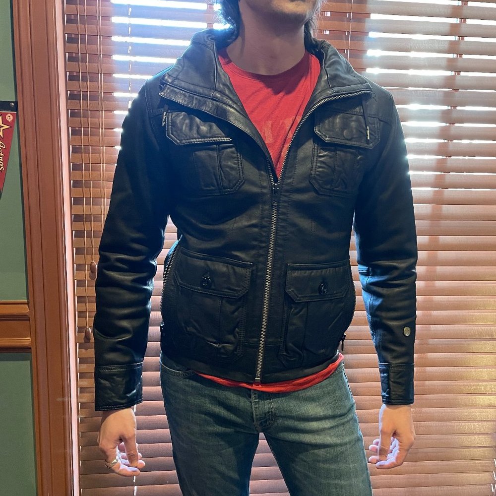 G-Star Raw Hooded Leather Jacket